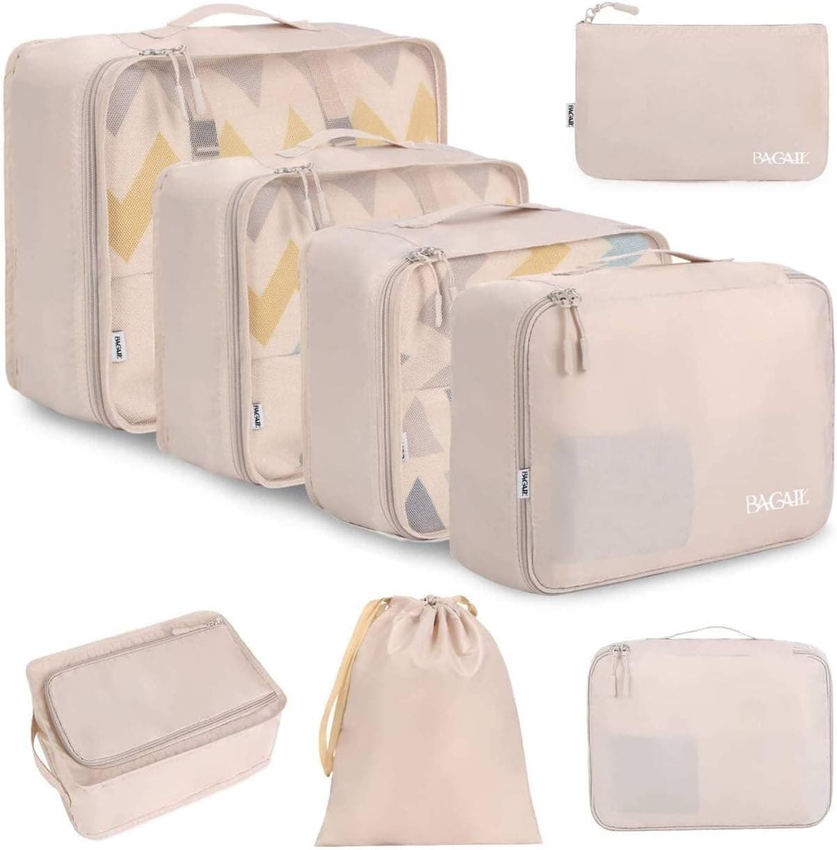 BAGAIL Packing Cubes, 8 set, product photograph from the listing