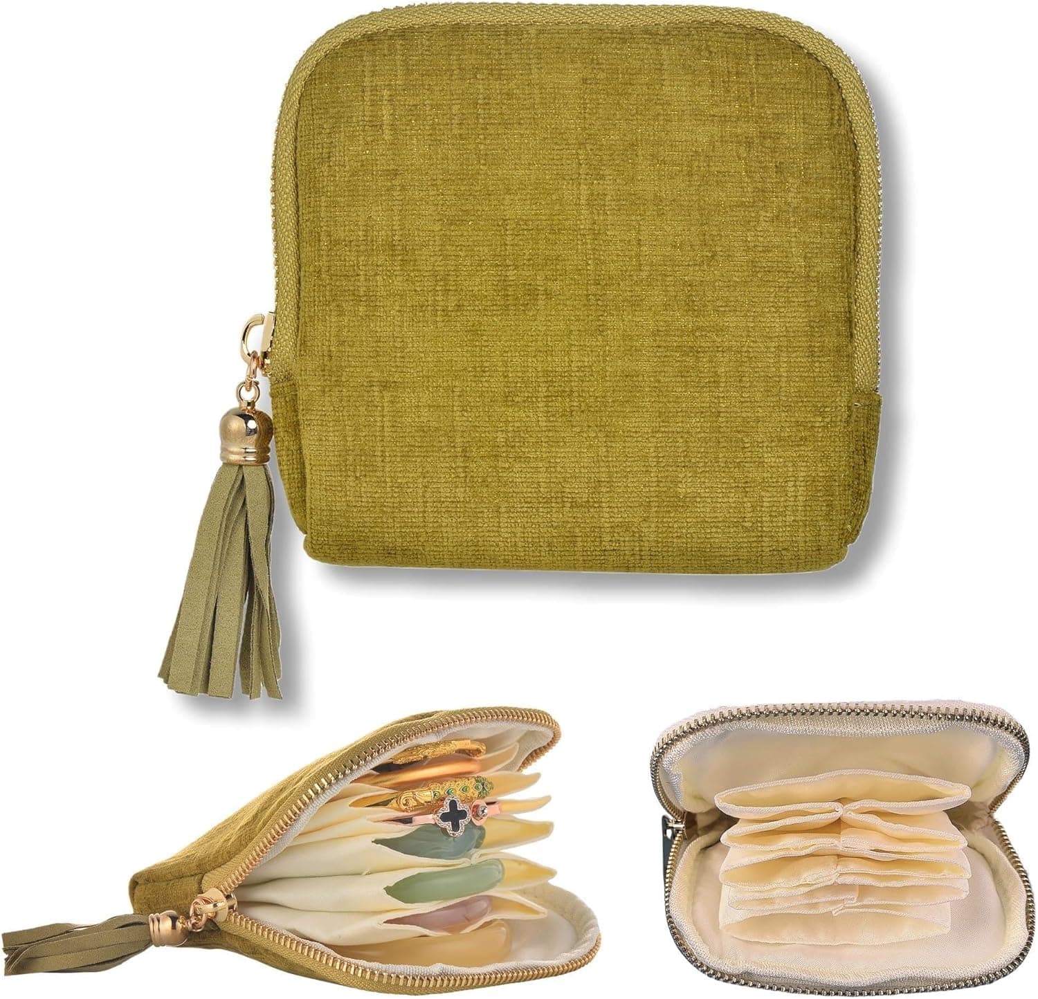 Velvet Jewelry Organizer Case, product photograph from the listing
