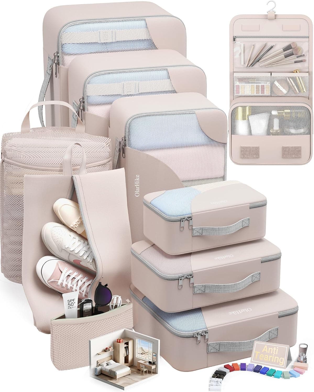 OlarHike Packing Cubes, 10 set, product photograph from the listing